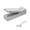 Portable 2-in-1 Mini Sealer, Magnetic Heat Seal with Cutter, USB Rechargeable for Packing Plastic Bags and Storing Food, Snacks, Chips Fresh for Longer, Grey