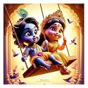 Little Radha Krishna Jhula Swing Wall Poster For Living Room, Kids Room, Office (Size - 41Cm X 41Cm)