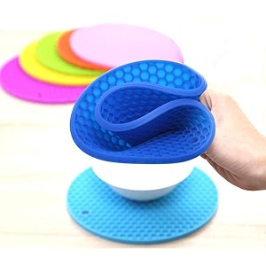 sky mall silicone trivet mats  pot holder mats  drying mat round pack of 4