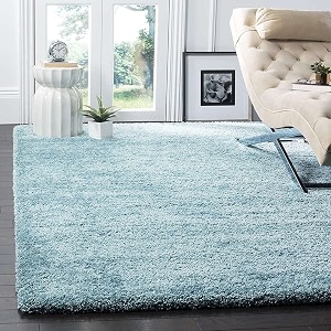 Sky Microfiber Plush Shaggy Carpet 4x4 Feet