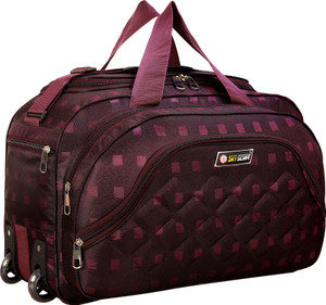 sky script small check-in suitcase 4 inch 2 wheels - 65l unisex polyester travel suitcase bags with 2 wheels - purple