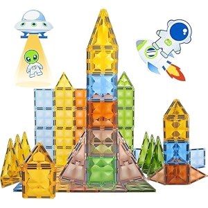 sky tech diamond shaped magnetic tiles blocks magic magnetic building blocks for kids preschool learning sensory montessori constructing amp creative learning educational toy 28 pcs geltiles