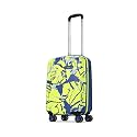 Skybags Lush Printed Cabin Size Hard Case Trolley Bag, Lime-Blue