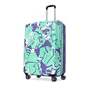 Skybags Lush Printed Large Size Hard Case Trolley Bag, Green-Blue