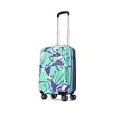Skybags Lush Printed Cabin Size Hard Case Trolley Bag, Green-Blue