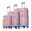Skybags Lush Set of 3 Printed Hard Case Trolley Bags, Pink-Blue