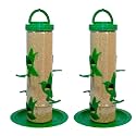 Plastic Large Bird Feeder | 6 Feed Nozzles | 30cm Height | 900gram Bird Food Capacity | Hanging Bird-Feeder for Balcony | Bird Food Feeder | Garden Outdoor Hanging | 2 psc Green