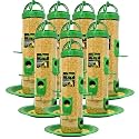 Plastic Large Bird Feeder | 6 Feed Nozzles | 30cm Height | 900gram Food Capacity | Hanging Feeder for Balcony | Food Feeder | Garden Outdoor Hanging Cage | 1 psc Green