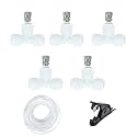 skyblue Misting Nozzle 0.3mm Orifice with Tee Connector, 10Mtr Pipe, Pipe Cutter, 6mm (1/4") | Fogger Sprayer for Dairy Farming, Animal Husbandry | High Pressure Mist & Water Systems (Pack of 5)