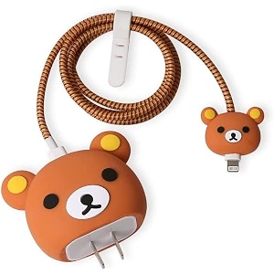 skycell charger case cover with full cable protector 3d cute pattern compatible for iphone charger only 18w amp 20w iphone 16iphone 13iphone 15iphone 14 brown bear