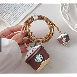 skycell charger case cover with full cable protector 3d cute pattern compatible for iphone charger only 18w amp 20w iphone 16iphone 13iphone 15iphone 14 brown ice cream