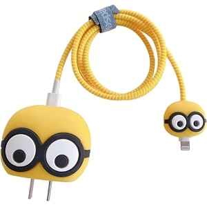 skycell charger case cover with full cable protector back cover 3d cute pattern silicone compatible for iphone charger only 18w amp 20w iphone 13 14 15 16 yellow henchain