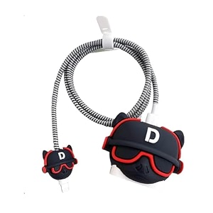skycell charger case cover with full cable protector 3d cute pattern compatible for iphone charger only 18w amp 20w iphone 16iphone 13iphone 15iphone 14 bull dog black