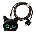 SKYCELL Charger Case Cover with Full Cable Protector 3D Cute Pattern Back Cover Silicone for iPhone Charger Only 18W &amp; 20W iPhone 16,iPhone 13,iPhone 15,iPhone 14 (Black Bowl Shining Cable Protector)