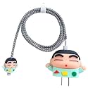 SKYCELL Charger Case Cover with Full Cable Protector 3D Cute Pattern Back Cover Silicone Compatible for iPhone Charger Only 18W &amp; 20W iPhone 16,iPhone 13,iPhone 15,iPhone 14 (Green Shinchan)