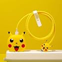 SKYCELL Charger Case Cover with Full Cable Protector 3D Cute Pattern Compatible for iPhone Charger Only 18W &amp; 20W iPhone 16,iPhone 13,iPhone 15,iPhone 14 (Yellow Cat)