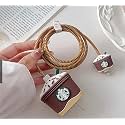 SKYCELL Charger Case Cover with Full Cable Protector 3D Cute Pattern Compatible for iPhone Charger Only 18W &amp; 20W iPhone 16,iPhone 13,iPhone 15,iPhone 14 (Brown Ice Cream)