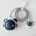 SKYCELL Charger Case Cover with Full Cable Protector 3D Cute Pattern Compatible for iPhone Charger Only 18W &amp; 20W iPhone 16,iPhone 13,iPhone 15,iPhone 14 (Black Astronaut)