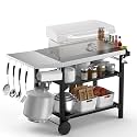 Skyflame Heavy Duty Pizza Oven Table & BBQ Prep Cart, Stainless Steel