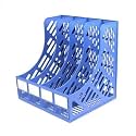 Plastic File Holder Office Desk Table Top For Files Documents Books Notebooks Shelf Organizer Literature Magazine Paper Document Folder Tray Sorter Rack Cabinet (Large, Blue)