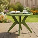 SkyGlamour Supreme Marina Table | 4 Seater Plastic Table for Dining, Home, Garden, Cafe, Indoor and Outdoor Use(Color:Mehandi Green, Pack of 1)
