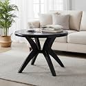 SkyGlamour Supreme Marina Plastic Table |4 Seater Round Plastic Dining Table for Home, Dining Room Set, Garden, Restaurant Indoor/Outdoor Use (Color: Black; Qnt: 1 Pc.)