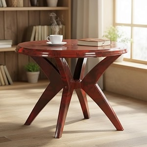 skyglamour cello presto round plastic dining table 4 seater plastic dining table for home garden cafeindooroutdoor use color rosewood