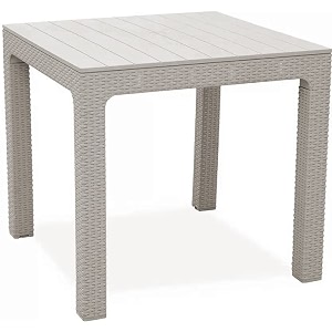 skyglamour supreme summit 4 seater square plastic dining table home office garden  indooroutdoor use  color dark beige