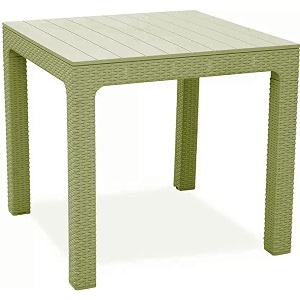 skyglamour supreme summit plastic square dining table for garden restaurant office and home color mehandi greenpack of 1