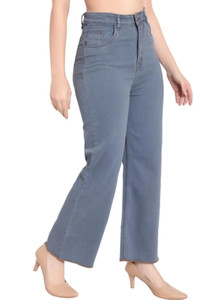 skyglory wide leg women grey jeans