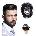 SkyHair 0.03 mm PU Thin Front Australian Hair Patch for Men| 100% Remy Human Hair Wig| Natural Front Hairline Toupee| PREMIUM System | Install with Hair Patch Glue, Tape or Clips| (Natural Black, 10x7)