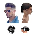 SkyHair 0.03 mm Ultra Thin SWISS LACE Q6 Hair Patch, THIN AND FINE LACE SYSTEM, 100% Silky Smooth Remy Human Hair Wig Undetectable Front Hairline Scalp, Proper Ventilation (Natural Dark Brown, 10x7, High Density)
