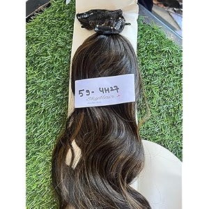 skyhair 6 pieces 13 clips set curlywavy premium matte finsih hair extensions  instant volume and length clip in volumizer for women and girls  24 inches brown with golden highlights 427