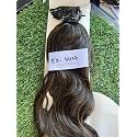 SkyHair 6 Pieces 13 Clips Set Curly/Wavy PREMIUM Matte Finsih Hair Extensions | Instant Volume and Length Clip In Volumizer for Women and Girls | 24 Inches (Brown with Golden Highlights 4#27)