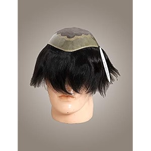 skyhair bmw premium men39s hair patch 100 natural remy human hair wig lightweight extremely natural looking system install with hair patch glue clips or tape natural dark brown 9x7
