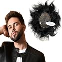 SkyHair BLACK BASE Premium Monofilament Hair Patch for Men 100% Natural Human Hair Wig, Undetectable Men's Hair Toupee Non Surgical Hair Replacement System (8x6, Black Hair)