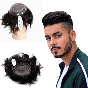 skyhair pu diamond coated border mirage skin base undetectable scalp premium hair patch for men 100 remy human silky and soft hair wigs highly durable mens toupee can be install with clips glue or tape natural brown 9x7 low density