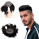 SkyHair PU Diamond Coated Border MIRAGE Skin Base Undetectable Scalp PREMIUM Hair Patch for Men 100% Remy Human Silky and Soft Hair Wigs Highly Durable Mens Toupee can be Install with Clips, Glue or Tape (Natural Brown, 9x7, 
