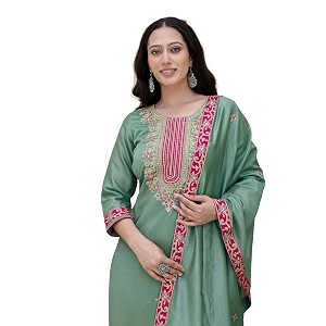 SKYLEE Rayon Chikankari Embroidery Anarkali Kurta Set