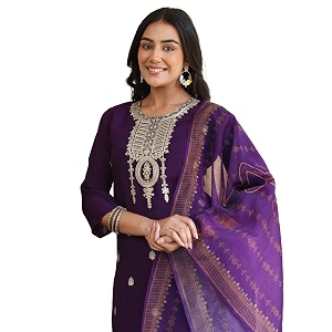 SKYLEE Rayon Chikankari Embroidery Anarkali Kurta Set