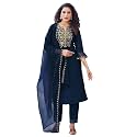 SKYLEE Silk Blend Embroidery Straight Kurta Set
