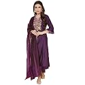SKYLEE Silk Blend Embroidery Straight Kurta Set