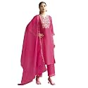 SKYLEE Silk Blend Embroidery Straight Kurta Set