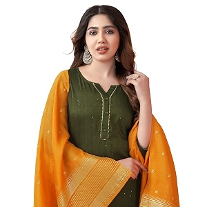 SKYLEE Womens Printed Gota Lace Cotton