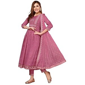 SKYLEE Womens Printed Gota Lace Cotton