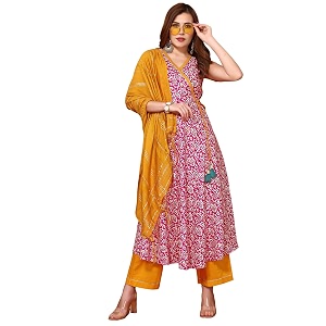 SKYLEE Womens Printed Gota Lace Cotton