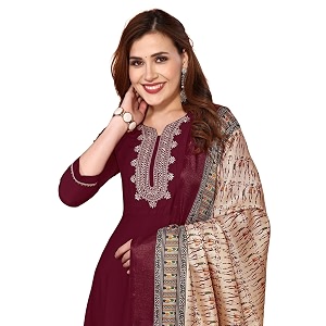 SKYLEE Womens Printed Gota Lace Cotton