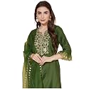 SKYLEE Silk Blend Embroidery Straight Kurta Set