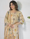 Skylee Women Chanderi Kurta Pant Dupatta Set
