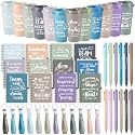 Skylety 12 Set/48 Pcs Team Appreciation Gift Set Inspirational Employee Appreciation Gift Bulk 16 oz Coffee Cups with Team Notebook Pen Keychains for Staff Teacher (Light Morandi Color)
